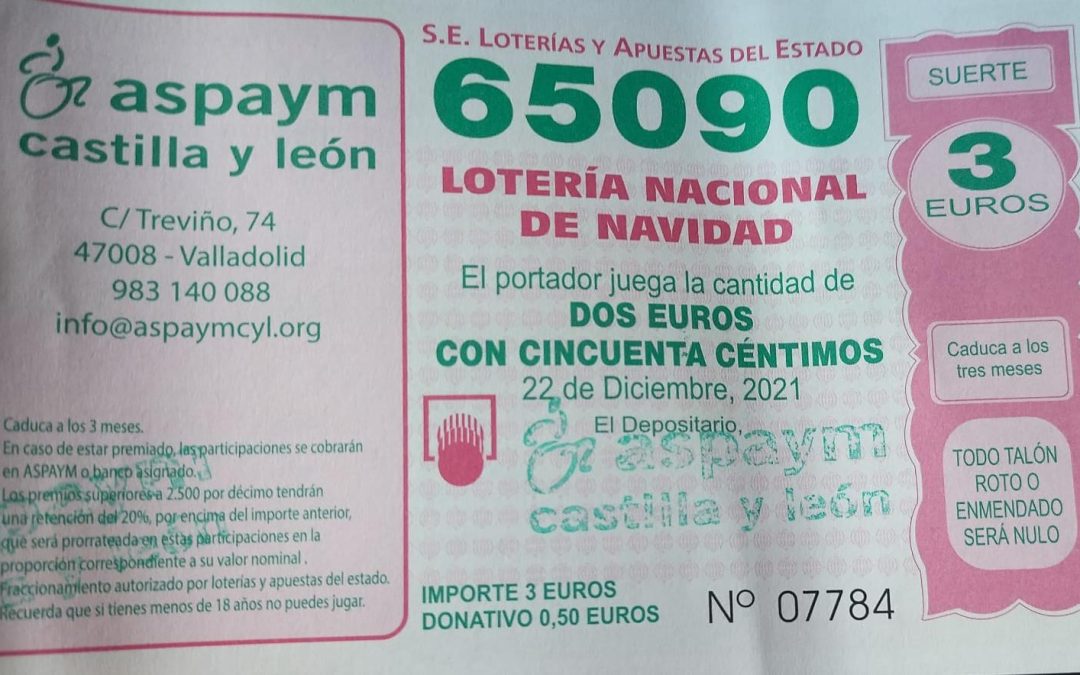 Compra tu Lotería de Navidad 2021 en las sedes de ASPAYM