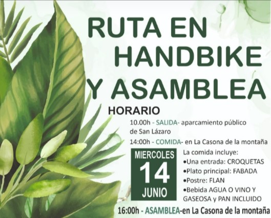 ASPAYM Asturias prepara una nueva ruta en handbike y una asamblea de socios para mediados de junio