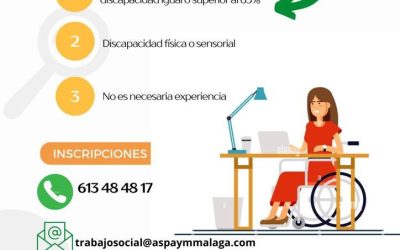 ASPAYM Málaga oferta prácticas formativas para el empleo de personas con discapacidad junto a Fundación ONCE