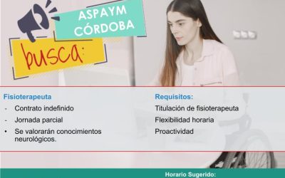 ASPAYM Córdoba busca fisioterapeuta para trabajo en su sede