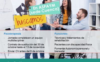 ASPAYM Cuenca ofrece empleo de fisioterapeuta para su sede este otoño