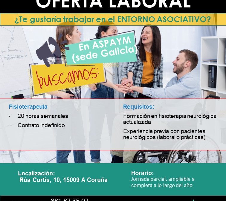 Nuevas ofertas de empleo para ASPAYM Galicia y ASPAYM Castilla y León