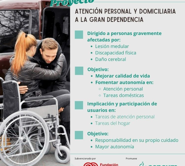 ASPAYM Murcia implementa un programa de ayuda domiciliaria a personas con gran dependencia junto a Fundación ONCE