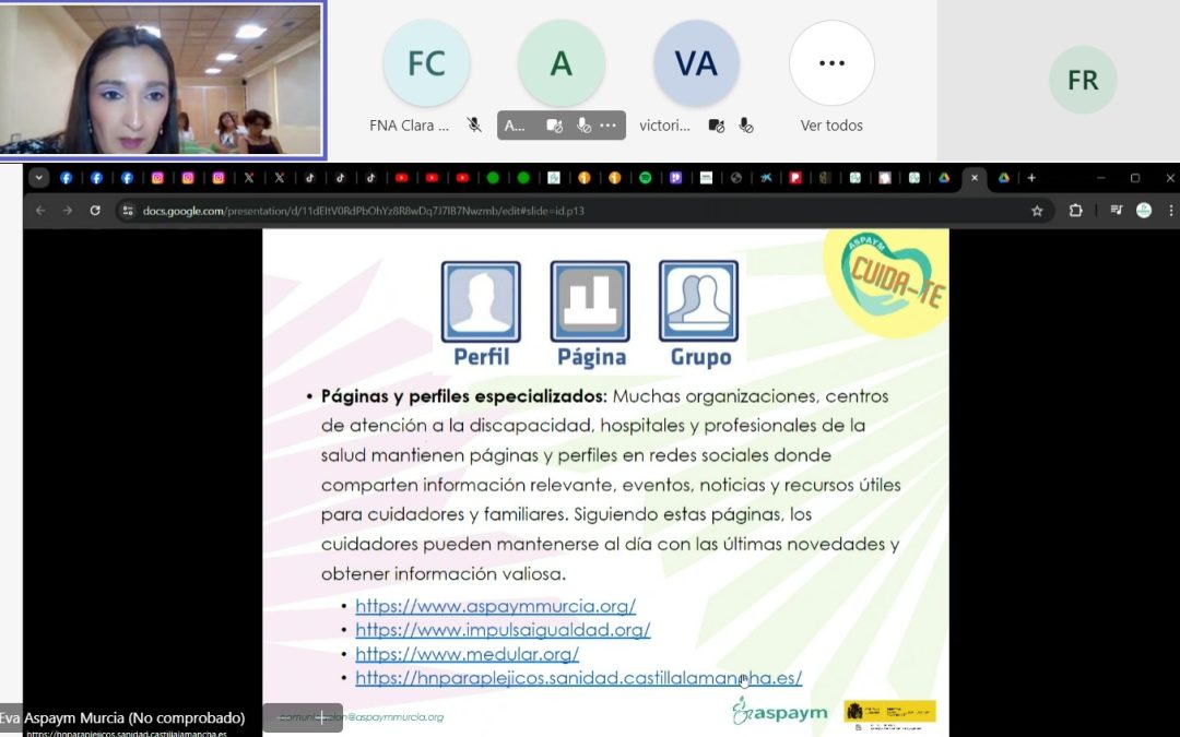 ASPAYM Murcia aborda en Cuida Te la importancia de las redes sociales para las personas cuidadoras