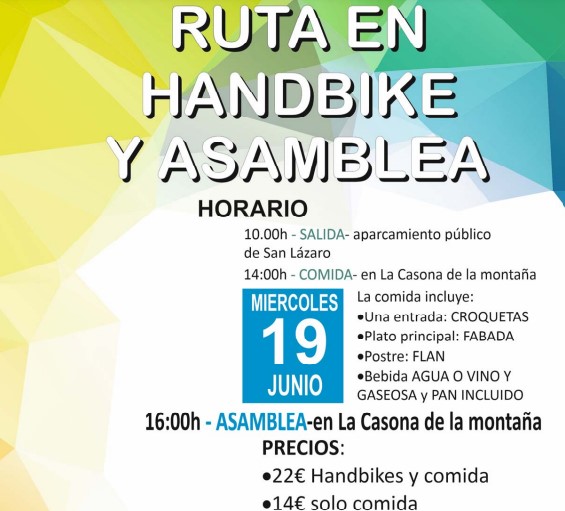 ASPAYM Asturias organiza una ruta en handbike en junio