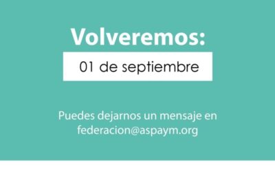 Federación Nacional ASPAYM cierra por vacaciones de verano hasta el 1 de septiembre