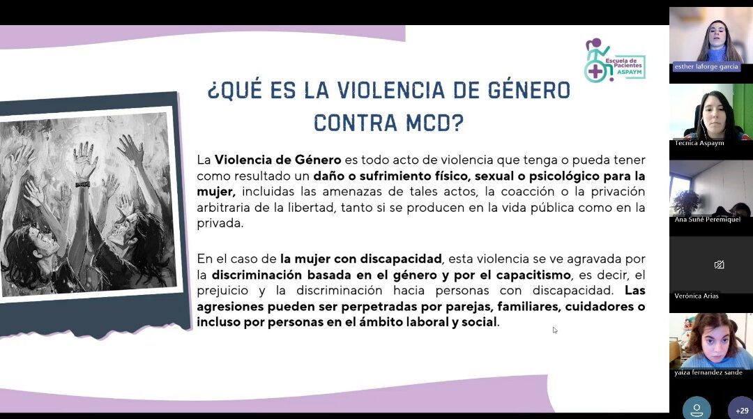 ASPAYM celebra su último taller en abierto de la Escuela de Pacientes 2025 en torno a la violencia de género
